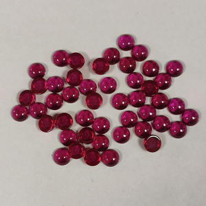 5 #   Corindón Rubí, Forma Redonda, Cabujón de Base Plana, Gema Sintética Suelta para Joyería - Product Image 4