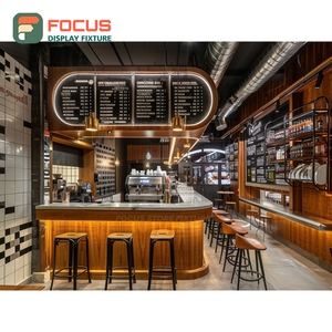 Refined Coffee Merchandise Display Rack Tempered Glass Front Takeaway Pickup Area Coffee Bar Display Rack - Product Image 3