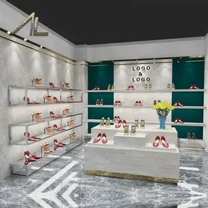 Idee di Design Design per negozi di scarpe di lusso e negozio di borse espositore scarpe in metallo con luce