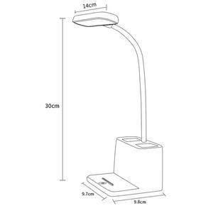 Lámpara de Escritorio LED Recargable con Soporte para Bolígrafos, Luz Blanca Ajustable con Cuello de Cisne, Pequeña Lámpara de Escritorio para Hogar, Oficina y Dormitorios - Product Image 5