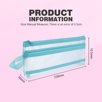 Retour à l'école cadeau fantaisie enfants sacs à crayons avec poignée pochette à crayons transparente mignon étui à crayons Kawaii 3D maille pochette à fermeture éclair