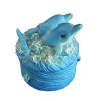 Poly résine mignon dauphin statue souvenir touristique boîte à bijoux boîte de rangement souvenir et cadeau accessoires pour la maison