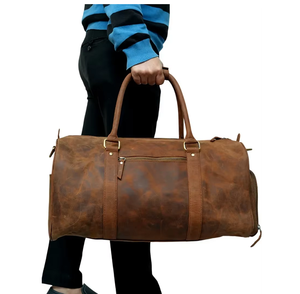 Unisex Travel Laptop <b>Backpack</b> Large Capacity Genuine Leather Lightweight Durable Custom Wholesale with Zipper Closure - Product Image 2