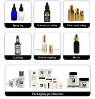 Flacons compte-gouttes en verre cosmétique pour huiles essentielles de 20 ml et tube en papier noir personnalisé