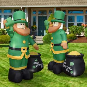 Personnalisation d'usine 6ft Giant Green Leprechaun Décorations extérieures gonflables pour la Saint-<span class=keywords><strong>Patrick</strong></span> et la fête irlandaise Leprechaun - Product Image 3