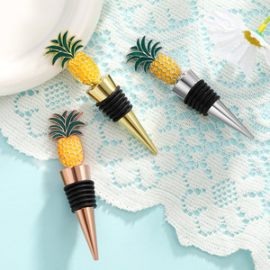 Pineapple Wine <b>Stopper</b> Gold Silver Rose Gold Zinc Alloy Sealing <b>Bottle</b> <b>Stopper</b> For Wine Preservation - Product Image 1