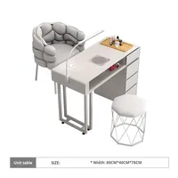 Ensemble table et chaise de manucure style crème Mason, économique, en cuir véritable, avec rangement, simple ou double, de luxe, multifonctionnel, pour salon de manucure