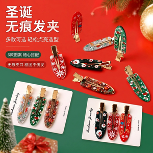 Nouvelle Pince à Cheveux de Noël Flocon de Neige Dessin Animé Frangé Ambiance Festive Barrette Cadeau de Noël Petit Accessoire Cheveux Sans Trace - Product Image 4