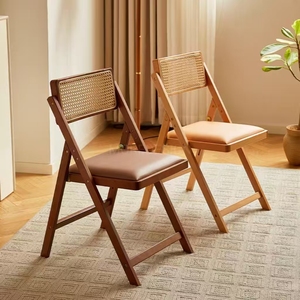 Silla <span class=keywords><strong>de</strong></span> Madera Maciza Tapizada en Ratán Plegable <span class=keywords><strong>de</strong></span> Estilo Minimalista <span class=keywords><strong>de</strong></span> Alta Calidad para Estudio, Sala <span class=keywords><strong>de</strong></span> Estar y <span class=keywords><strong>Comedor</strong></span> - Product Image 1