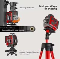 Ensemble d'outils de niveaux laser professionnels de qualité industrielle à 16 lignes avec chargeur de batterie 360. Ensemble d'outils de nivellement automatique à pendule de haute précision