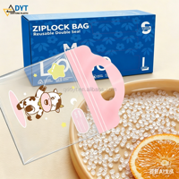 Sac à main en plastique transparent avec fermeture hermétique, personnalisé, en matériau LDPE, adapté aux aliments, pour emporter