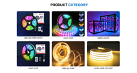 Bande lumineuse LED intelligente RGB étanche 12V/24V IP65 SMD2835 Éclairage flexible certifié ETL conforme à la norme ROHS 10m Contrôle vocal par application