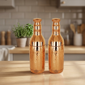กระติกน้ำทองแดงพร้อมฝาปิด ดีไซน์วินเทจ พกพาสะดวก - Product Image 2