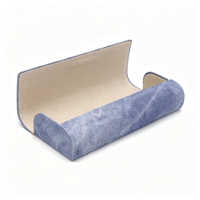 Étui à lunettes rigide pliable multi-couleurs avec logo personnalisé, texture denim de haute qualité, anti-rayures, vente en gros