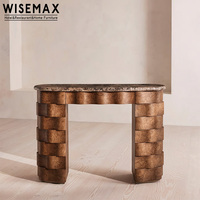 Meubles WISEMAX, table console en marbre et bois de style nordique luxueux pour salon, hôtel, bureau, restaurant, villa
