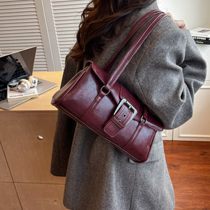 Bolso de Hombro de Alta Gama, Único, Tipo Bandolera, para Motocicleta, con Asa Superior, Estilo Retro, para Oficina, Tipo Francés, para Mujer - Product Image 1