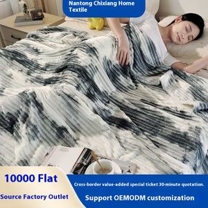 Manta polar transfronteriza <span class=keywords><strong>para</strong></span> <span class=keywords><strong>Amazon</strong></span>, diseño de dibujo de tinta, franela cálida y acogedora <span class=keywords><strong>para</strong></span> siesta <span class=keywords><strong>para</strong></span> sofá, aire acondicionado, manta de franela rizada - Product Image 3