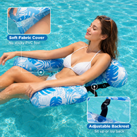 Fauteuil gonflable tropical en forme de feuille, transat flottant, hamac aquatique avec dossier pour les vacances d'été à la plage ou à la piscine - Vente en gros