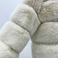 Manteau long en fausse fourrure pour femme, personnalisable (logo, tailles, tissus), col montant, veste décontractée à fermeture éclair