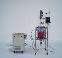 Reaktor Kaca Berjaket Borosilikat Tinggi GG17 100L Pasokan Pabrik, Reaktor Kaca Pengaduk Mekanis Otomatis untuk Laboratorium Kimia