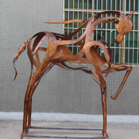 Décoration extérieure personnalisée Animal métal creux Sculpture de cheval en acier inoxydable à vendre