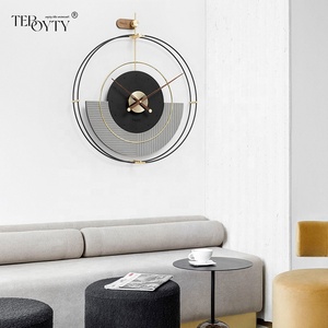 Dorés Noridongsan — horloge murale moderne noire et grise, décoration ronde artistique, grande horloge murale en métal, modè<span class=keywords><strong>le</strong></span>, élégant en fer, à réaliser soi-même, soldes - Product Image 6