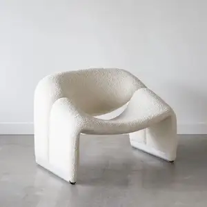 Nordic Light Luxus Single Lamb Samt Sofa Einfache Freizeit Persönlichkeit Speziell geformtes Wohnzimmer Japanischer Smile Chair