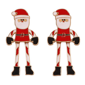 Pendientes de Santa Claus para Navidad, de aleación esmaltada, elegantes y a la moda, para uso diario de mujer - Product Image 6