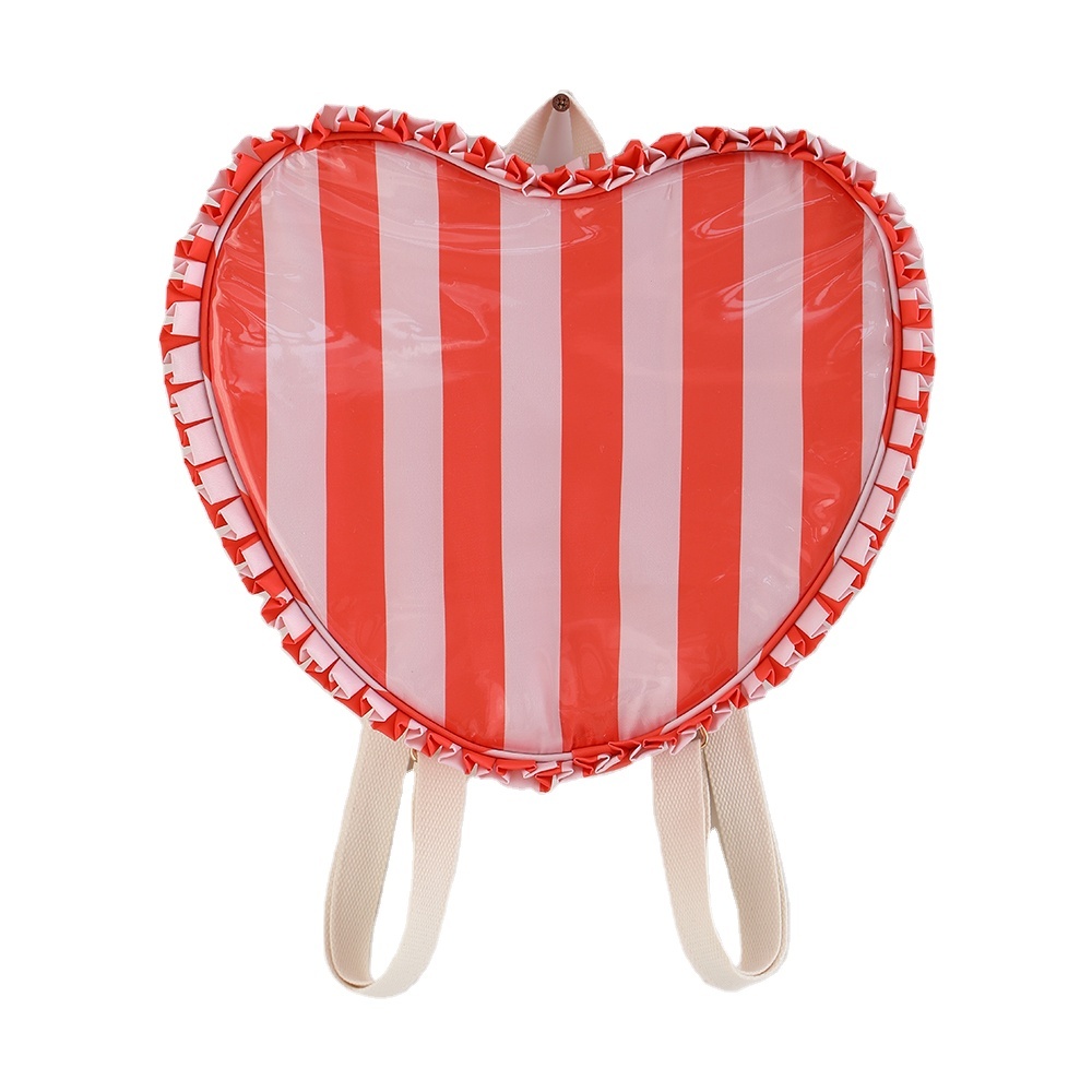 Transparent Heart Backpack - Clear PVC Fashion Design display picture 2