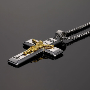 Vente en gros <span class=keywords><strong>de</strong></span> bagues en acier inoxydable, bijoux chrétien, croix jésus homme - Product Image 3