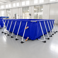 Bassin gonflable commercial portable en PVC sur mesure pour pisciculture, réservoir de stockage d'eau en bâche pour aquaculture et natation