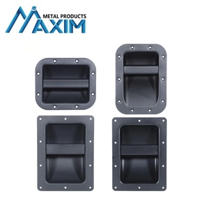 Manija de altavoz de metal recubierta de aerosol de hierro negro para <span class=keywords><strong>hardware</strong></span> de caja de estante y piezas de gabinete de altavoz manijas de gabinete de tracción - Product Image 2