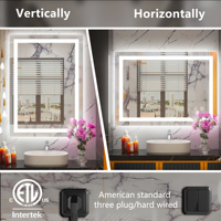 Haut-parleur WiFi LED rectangulaire sans cadre, multifonction, électrique, à intensité variable, étanche IP66, avec écran tactile, pour hôtels modernes
