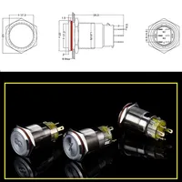 Vente chaude IP67 Étanche 19mm LED Lumière Plat Vis Terminal Bouton Poussoir 1NO1NC Contrôle Voiture Moteur Sonnette 24V