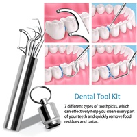 Ensemble de cure-dents en métal réutilisables portables HUFA avec support en acier inoxydable pour une utilisation de poche