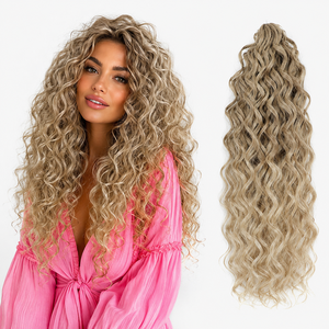 Extension per Capelli Ricci Jessica 22 Pollici, Capelli Sintetici all'Uncinetto, Biondo Ombré per Donne - Product Image 1