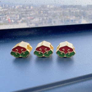 ลูกปัดลายเมฆมงคลเคลือบทองแบบจีนโบราณ วัสดุอัลลอยสำหรับทำเครื่องประดับสร้อยคอ DIY - Product Image 3