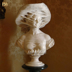 Busto <span class=keywords><strong>de</strong></span> Mármol <span class=keywords><strong>de</strong></span> Tamaño Real <span class=keywords><strong>de</strong></span> la Dama Velada Blanca para Decoración del Hogar - Product Image 5