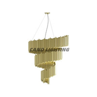Lustres modernes de luxe en acier inoxydable pour salle à manger, Rectangle, Restaurant, Bar, décoration, lampe suspendue en or brossé