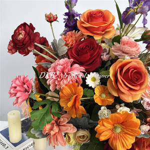Boules de fleurs artificielles en soie DKB, grandes, roses, 45 cm, réalistes, faites à la main, décorations de table de mariage - Product Image 6
