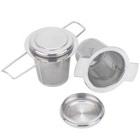 Handmatige thee-ei van roestvrij staal met deksel, herbruikbare fijnmazige zeefmand, gemakkelijk schoon te maken voor kopjes en mokken