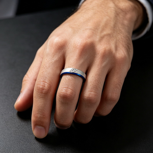Classic European Popular Unisex Wedding Finger <b>Ring</b> Narrow Brushed Matte Band With Diagonal Inlaid Small <b>Crystal</b> Titanium - Product Image 5