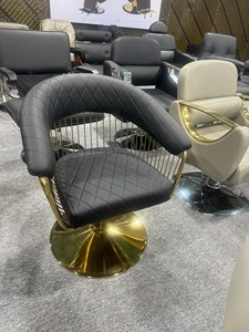 Sillón de Barbería Moderno de Cuero Sintético, Silla de Estilismo para Salón con Giro de 360 Grados y Altura Ajustable para Barbería - Product Image 2
