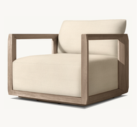 Chaise longue d'extérieur moderne en teck avec fonction pivotante, écologique et résistante aux intempéries
