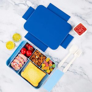 Boîte à lunch bento simple pour adultes et enfants, compatible micro-ondes, étanche, réutilisable, écologique, portable, sans danger pour les aliments - Product Image 2