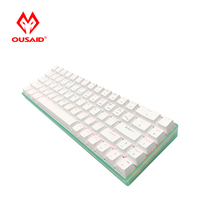 BT 3.0 Keyboard Gaming mekanik dua mode, Keyboard 2021 dengan 68 kunci kompak warna pelangi untuk IOS Android Win Usb Desktop RGB