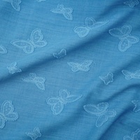 Tissu jacquard tissé en polyester 5217 avec découpes et motifs floraux 3D