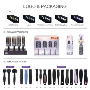 Cepillo de cerdas iónicas de cerámica chapado en oro rosa de alta gama con mango de pinza para uso en salón - Product Image 4