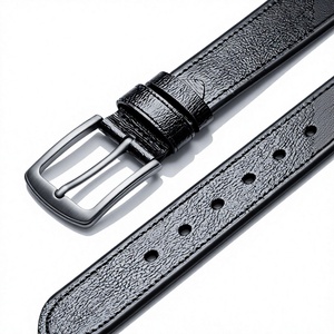 Men's <b>Cow</b> Hide Leather Belt with Alloy Buckle Solid Pattern Custom Logo Formal & Casual Style High Quality 3.4cm Width - Product Image 5