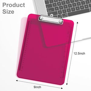 Mờ Văn Phòng TrườNg cung cấp cấu hình thấp màu đỏ 9x12.10 inch <span class=keywords><strong>Clip</strong></span> Hội Đồng Quản trị với thước nhựa giấy kim loại vật liệu acrylic - Product Image 5